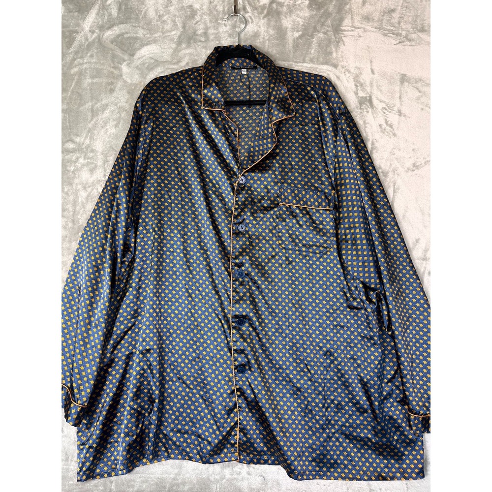 Tony‎ & Candice Men's 4XL Pajama Top Shirt Navy Print Button Down